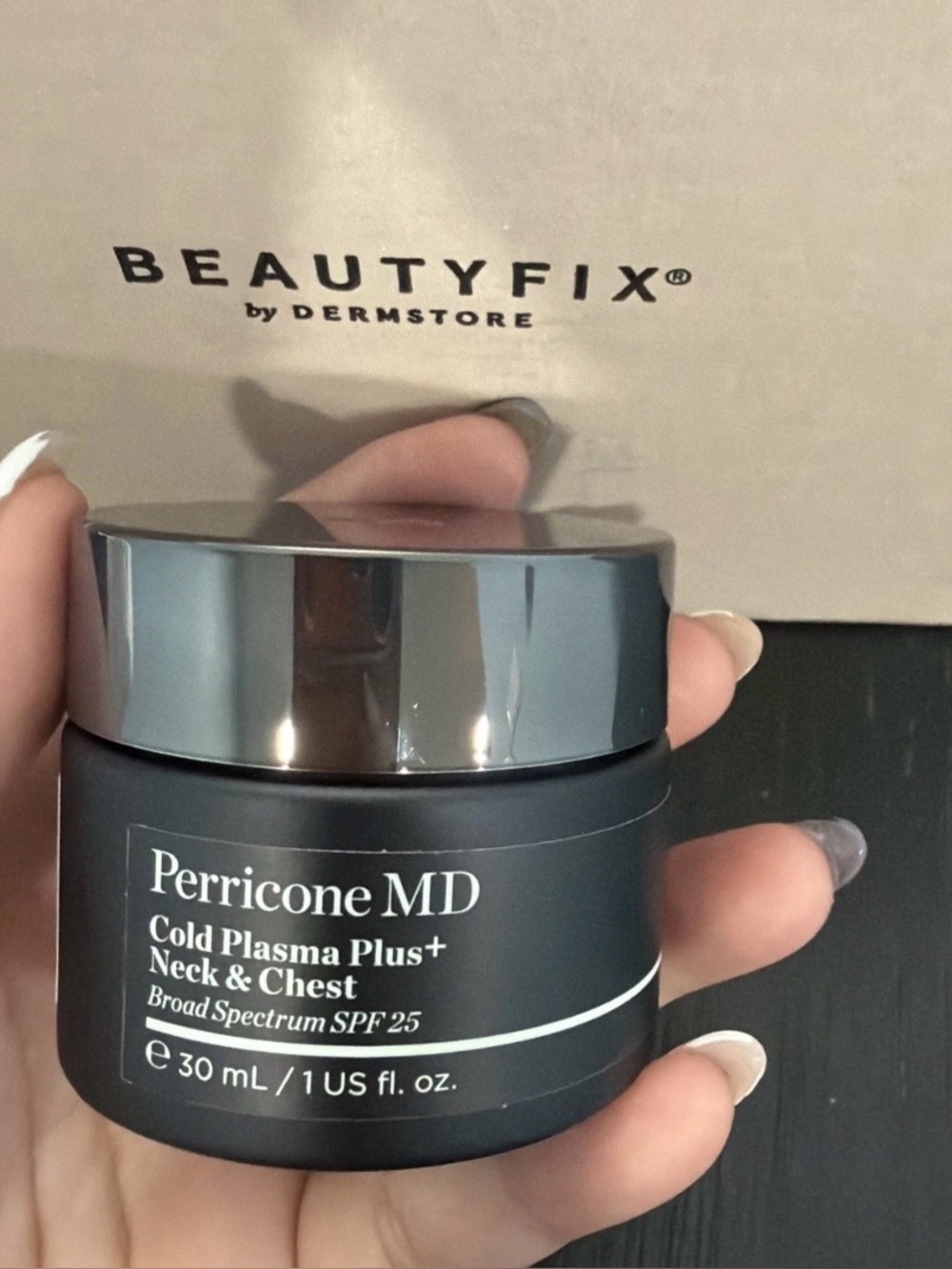 Perricone MD Cold Plasma Plus+ Neck & Chest — Black and Silver Jar